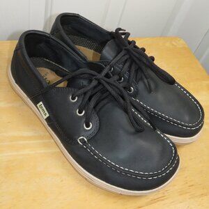 LEMS "MARINER" LEATHER Navy Minimalist BOAT SHOES EU 42/US Men's 9/Women 10.5